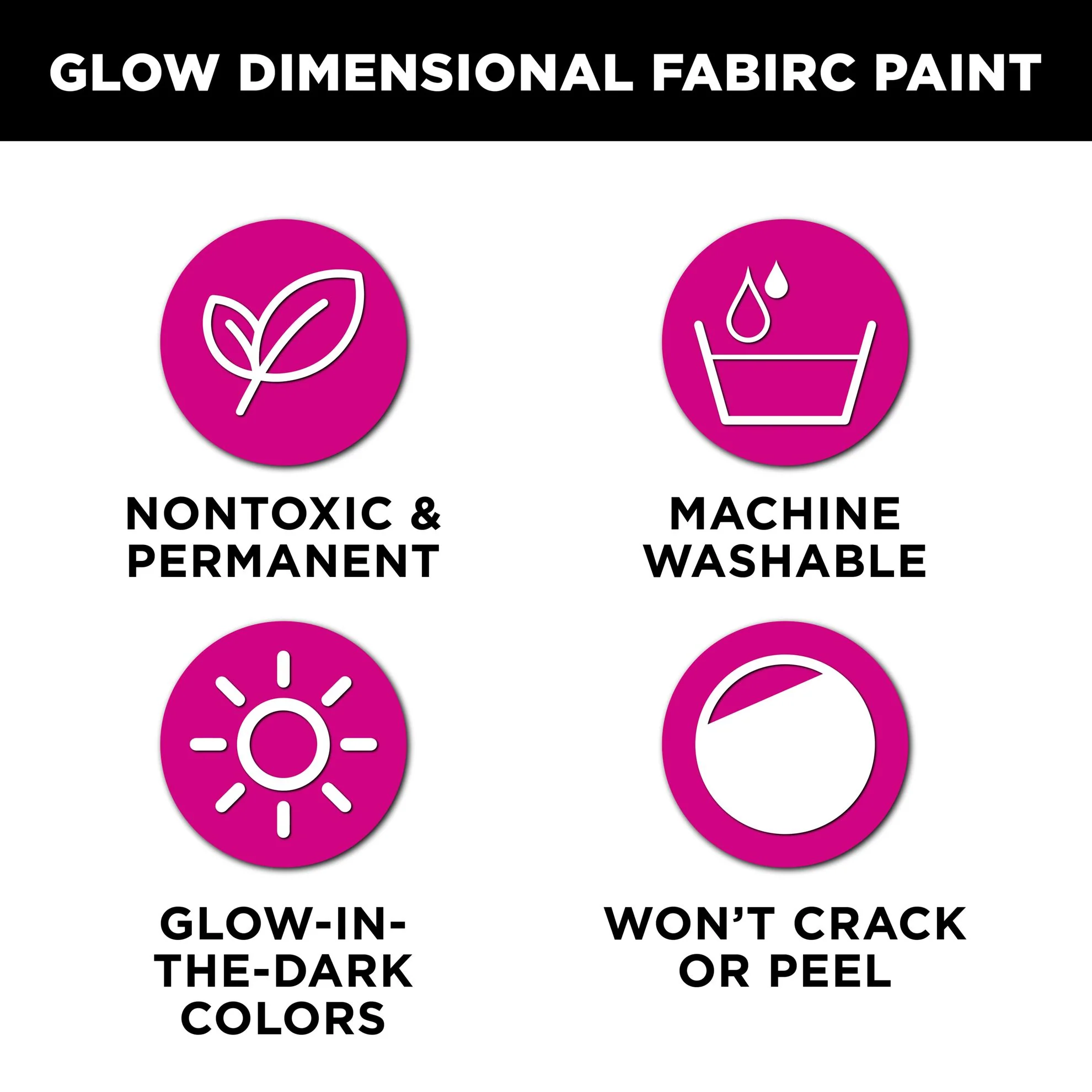 Tulip Puff Paint Glow, Multi-Surface Craft Paint, 1.25 fl oz 6 Pack - Image 3